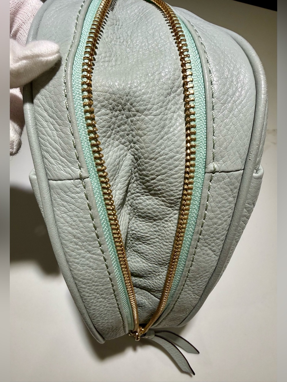 KATE SPADE Leather Cobble Hill Expandable Ella Crossbody/Shoulder bag Mint Green - Picture 6 of 16